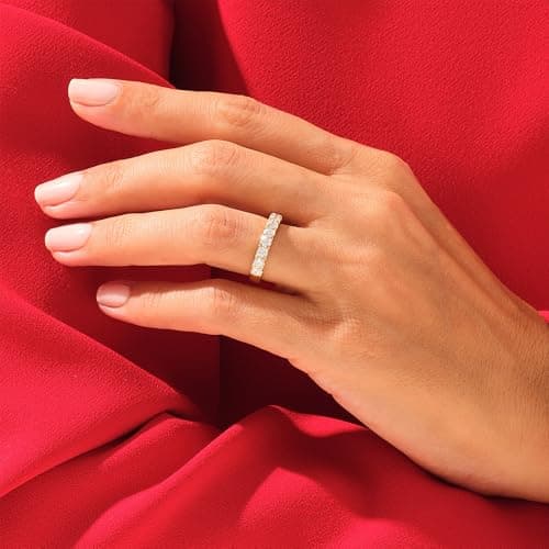 JINEAR 18K Gold Plated CZ Eternity Ring for Women
