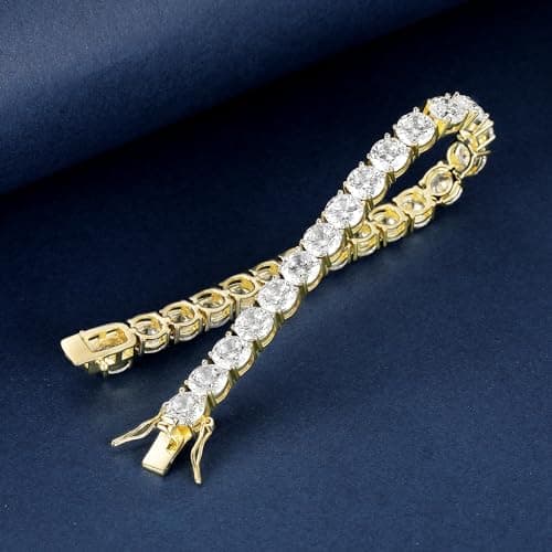 Refined and simplified title: Gemsme 7.0mm White Gold Plated Cubic Zirconia Tennis Bracelet for Men and Women