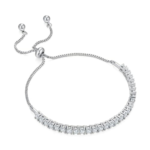 MINDDHA 14K Gold Plated Yellow & White CZ Tennis Bracelet