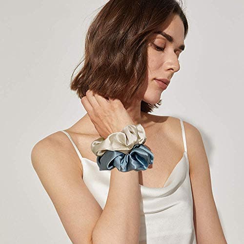 6-Piece Satin Silk Scrunchies for Big Hair | No Harm to Hair Ponytail Holders