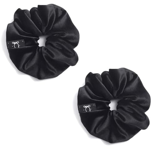 Premium Silk Velvet Scrunchies for Women, Soft Leave Yellow Milky White, 2pcs