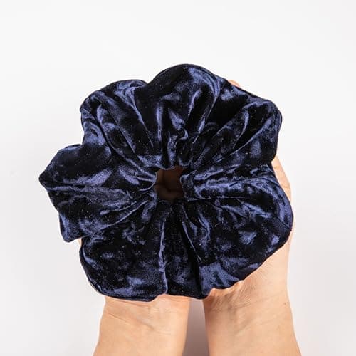Jumbo Velvet Scrunchies for Women - Thick & Thin Hair, No Damage, Holds Tide (1 Pack, Yellow)