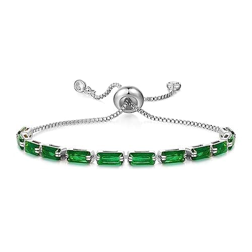 KissYan 14K Gold Plated Cubic Zirconia Adjustable Slider Tennis Bracelet