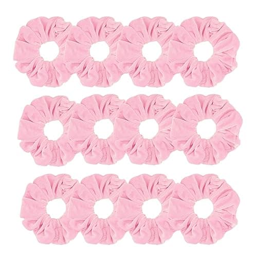 Large Yellow Velvet Scrunchies for Thick Hair (12pcs)