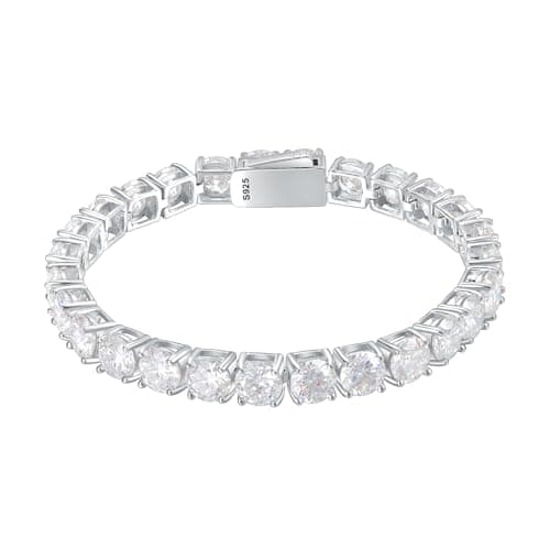 Gem's Moissanite Tennis Bracelet – Lab-Created D Color/VVS1 18k White Gold Plated