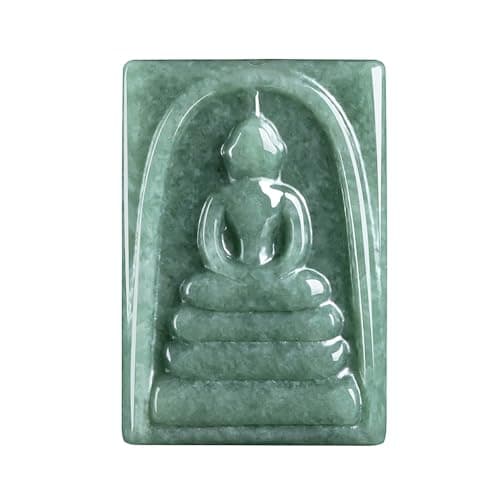 Grade A Certified Natural Jade Buddha Pendant Necklace, Feng Shui Luck Amulet
