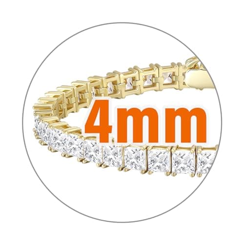 KRKC&CO 2/3/4mm Sterling Silver Tennis Bracelets, 14k Gold/White Gold Plated, Iced Out CZ