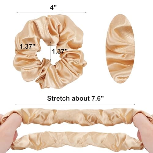 12 Pcs Mulberry Silk Satin Scrunchies for Women and Girls