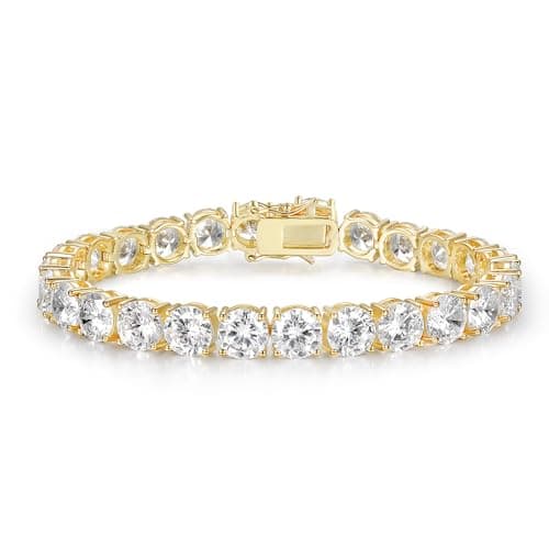 Gemsme 7.0mm 18K Gold Plated Cubic Zirconia Tennis Bracelet