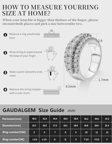 GAUDALGEM Moissanite Bridal Ring Sets for Women