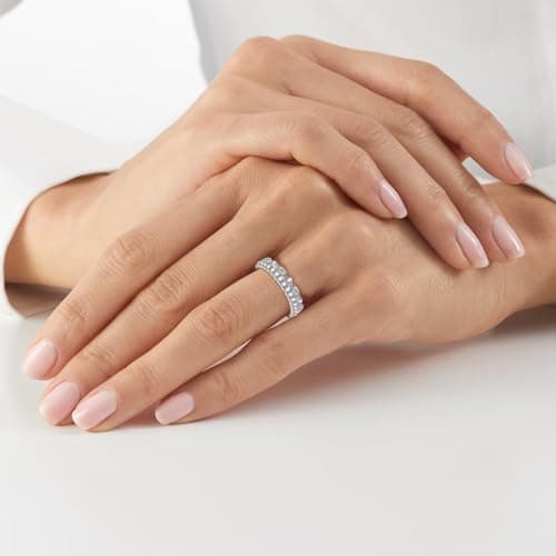 Yaresul Moissanite Half Eternity Ring 925 Silver D Color Stackable wedding ring