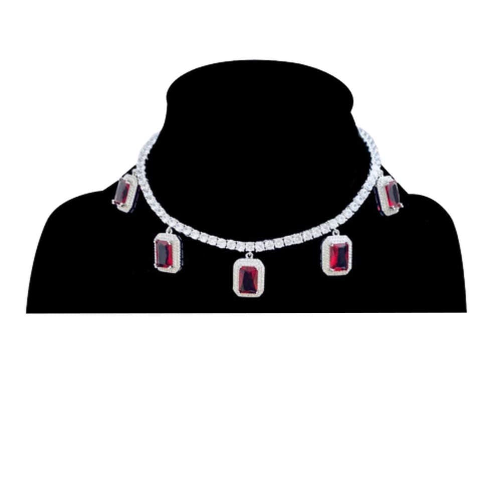 KMASAL Hip Hop Rhinestones Choker Pendant Necklace 18K Gold Plated for Men Women