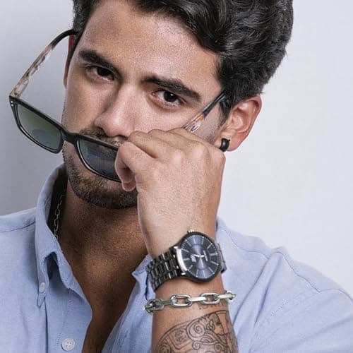 VNOX Men's Diamond-Cut Paperclip Bracelet Trends in Chunky Stainless Steel Jewelry