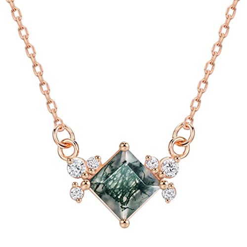Natural Moss Agate Necklace for Women