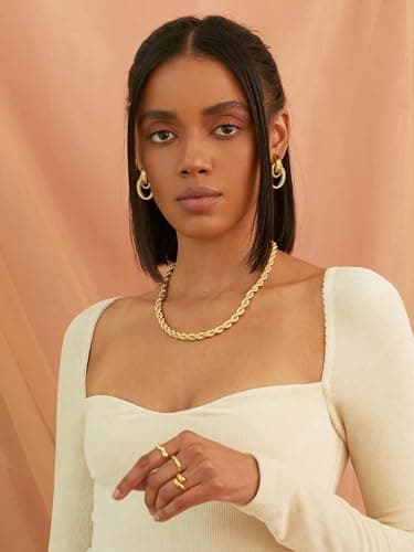 INNERDIVA Gold Circle Stud & Dangle Earrings for Women Jewelry Gift