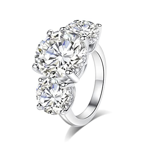 Women's Moissanite 3-Stone Engagement Ring