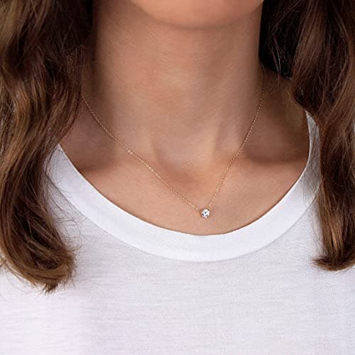 MIDEEO CZ Diamond Layered Pendant Necklace for Women