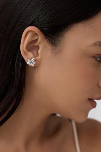 Michooyel Marquise Cubic Zirconia Stud Earrings for Bridal Bridesmaids