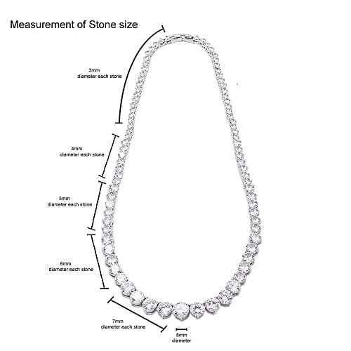 Lavencious Tennis AAA CZ Necklace for Bridal and Evening Party