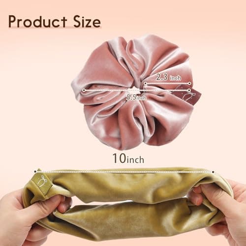 Premium Silk Velvet Scrunchies for Women, Soft Leave Yellow Milky White, 2pcs