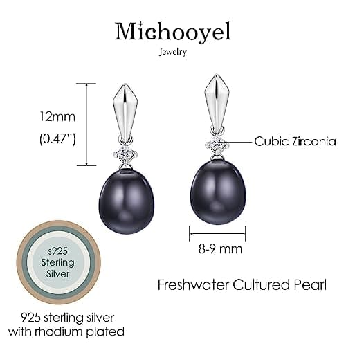 Michooyel S925 Freshwater Pearl Earrings for Women