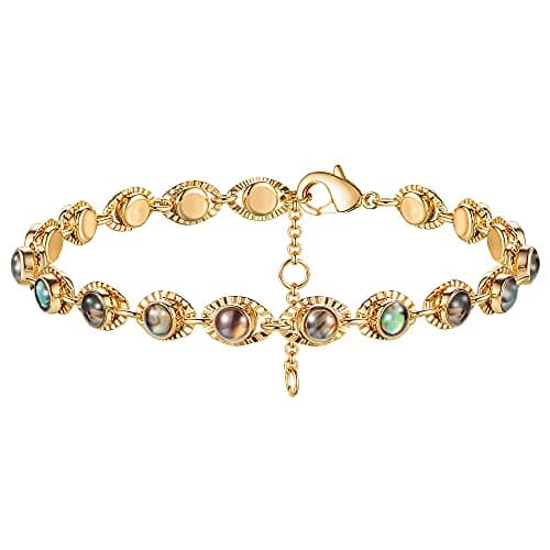 MEVECCO 14K Gold Plated Dainty Chain Bracelet for Women