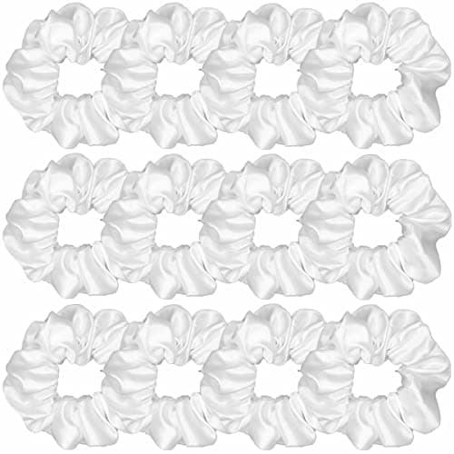 12 Pcs Satin Silk Hair Scrunchies for Women and Girls