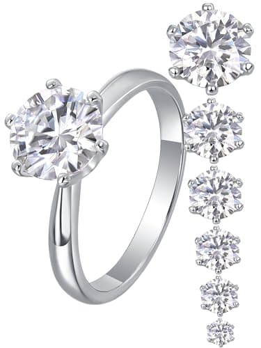 JiuZuan 0.5-10 Carat Moissanite Solitaire Engagement Rings for Women
