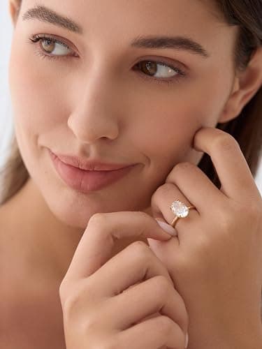 Michooyel 4.0ct Oval Cut Women's Engagement Ring
