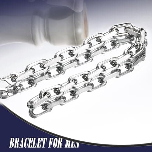 VNOX Men's Diamond-Cut Paperclip Bracelet Trends in Chunky Stainless Steel Jewelry