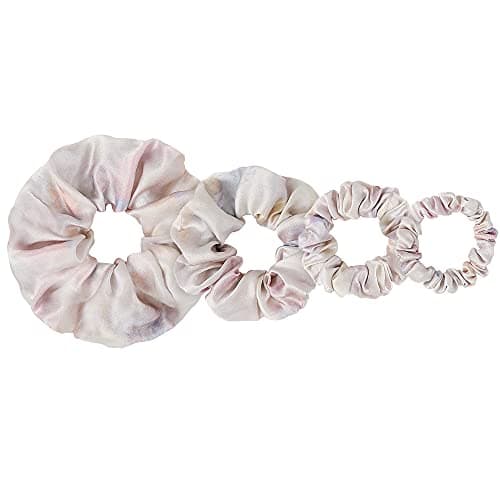 LilySilk 6A Grade Mulberry Silk Scrunchies Set - Black