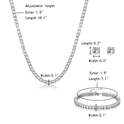 Crysdue Wedding Jewelry Set: Elegant Dangle Earrings & Teardrop Necklace for Bridal Party