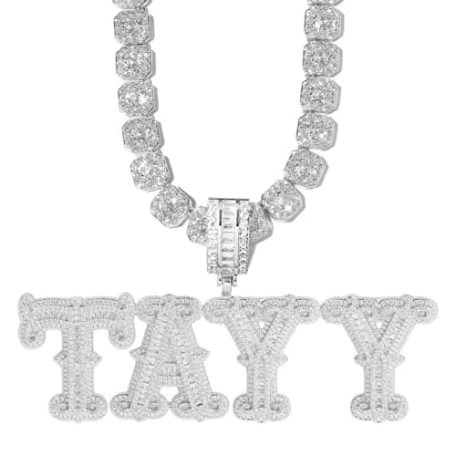 3UMeter Diamond Iced Out Custom Name Chain Necklace for Men & Women