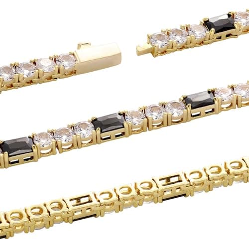 YOSZO Classic 14K Gold Plated Diamond Silver Chain Bracelet
