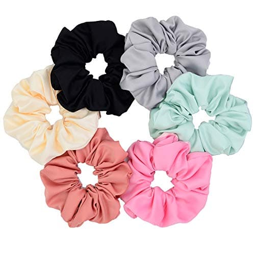 Oversized Satin Scrunchies for Girls & Women, 6 Colors