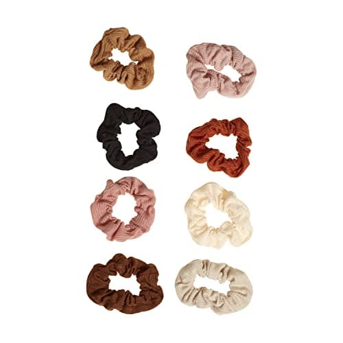 GOODY Ouchless Women's Hair Scrunchies - 8 Count Neutral & Black Sets