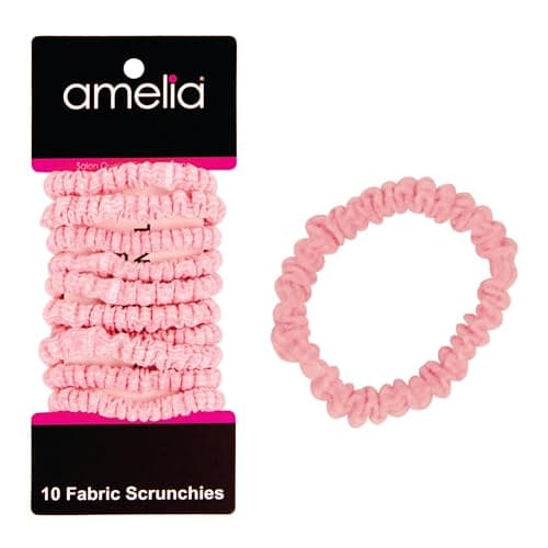 Amelia Beauty 10-Pack Pastels Ribbed Scrunchies – Strong Hold, No-Snag, All Hair Types!