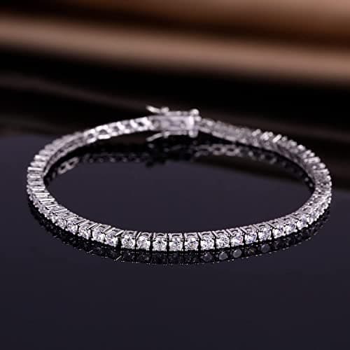 Gemsme 18K Gold Plated 3.0mm Cubic Zirconia Classic Tennis Bracelet
