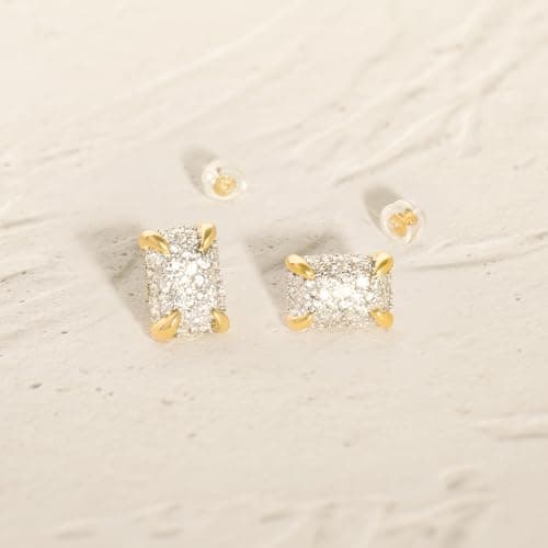 MYEARS Gold Plated Cubic Zirconia Stud Earrings