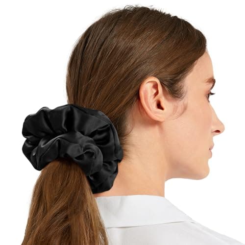 LilySilk Rosy Pink Oversized Mulberry Silk Scrunchies for Big Hair