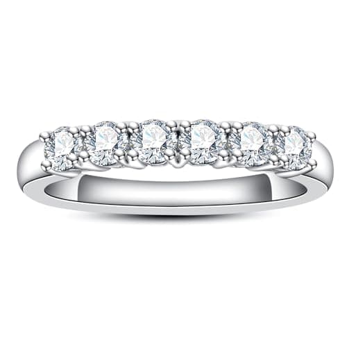 AimiIee D Color VVS1 Moissanite Eternity Ring 925 Silver Anniversary Band