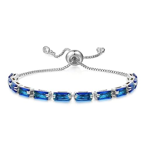 KissYan 14K Gold Plated Cubic Zirconia Adjustable Slider Tennis Bracelet