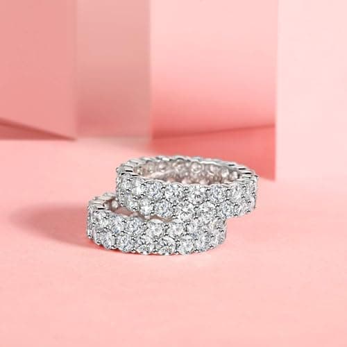18K Gold Plated Round Cubic Zirconia Band Ring for Men & Women