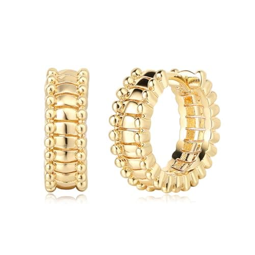 MYEARS 14K Gold Plated Simple Hoop Earrings Hypoallergenic
