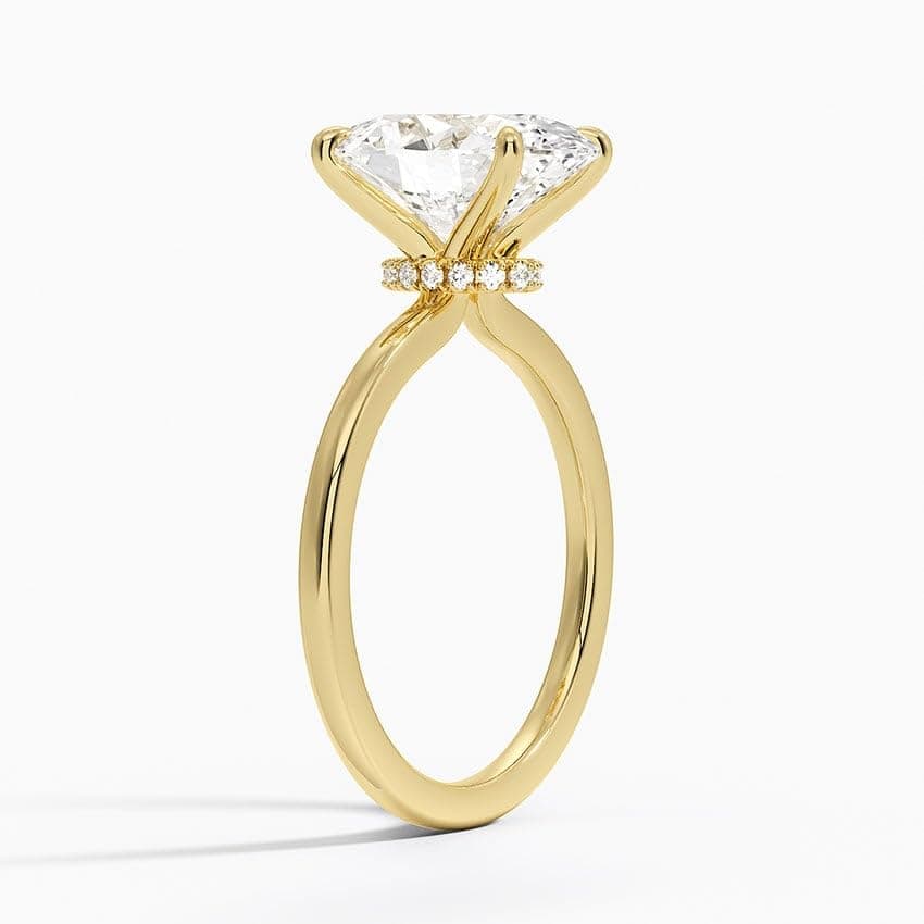 1.5-5 Ct Oval Moissanite Engagement Ring in 10k/14k/18k Gold & SilverHidden Halo (3 Ct Yellow) Gift for Her