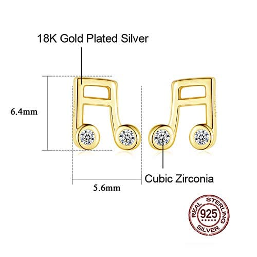 Michooyel 14K Gold Plated Cubic Zirconia Stud Earrings for Women