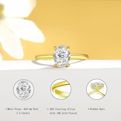 SilverNana Sterling Silver Moissanite Promise Ring for Her D Color VVS1
