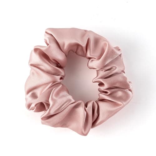 100% Mulberry Silk Scrunchies for Curly Hair, Thick Elastic Band, 3-Pack