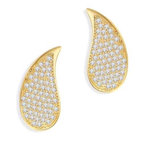 ENVEYO Hammered Geometric Gold Stud Earrings for Women Trendy Square Irregular Chunky Necklace