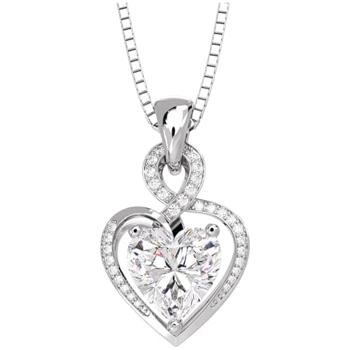 Handcrafted Personalized S925 Sterling Silver Infinity Heart Birthstone Necklace for Women